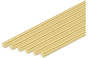 uxcell 10 Pcs 5/32"(4mm) Dia Brass Solid Round Rod, 4"(102mm) Length H62 Brass Lathe Bar Stock Round Brass Rod for DIY Crafts