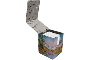 Ultra Pro - Bob Ross Mighty Mountain Lake Alcove Flip, TCG Art Storage Box, Premium Deck Protector, Luxury Magnetic Deck Organizer, Bob Ross Trading Card Case Dual-Notch Easy Access Design