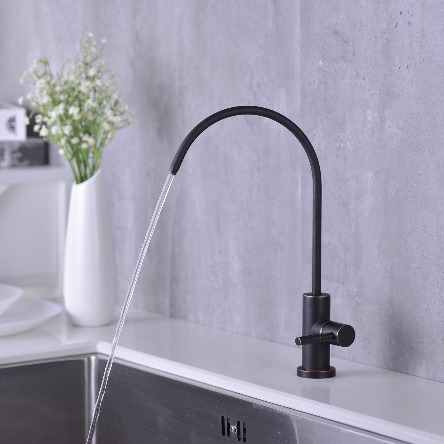 Anpean Drinking Water Faucet, Lead-Free, SUS304 Stainless Steel Kitchen Water Filter Faucet for Reverse Osmosis and Water Filtration Systems, Polished Chrome - - 
