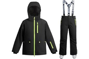 GSOU SNOW Snow Suit for Kids Ski Suit Boys Ski Jacket and Snow Bibs Set Waterproof Insulated Snowsuit Windproof for Kid Youth