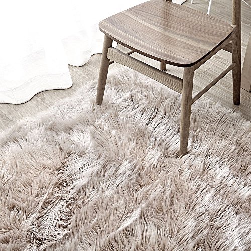 image for OJIA Deluxe Soft Modern Faux Sheepskin Shaggy Area Rugs Children Play 