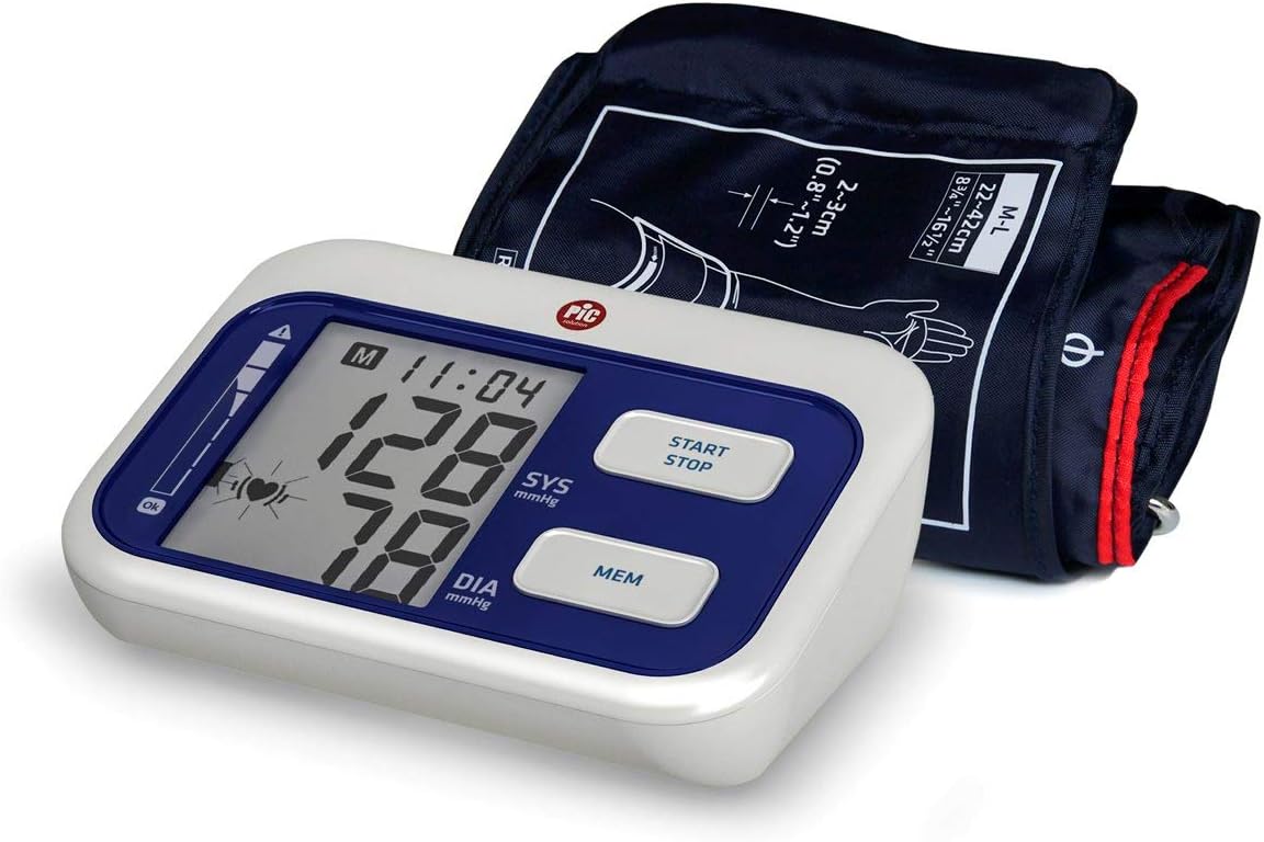 Pic Solution - Tensiómetro de brazo Cardio Simple, con memorias para 2 usuarios y media de las 3 últimas mediciones, color azul