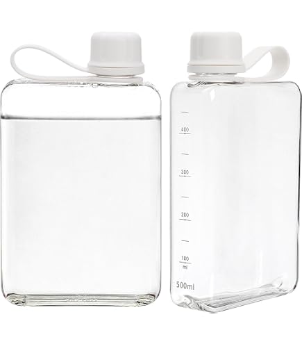Amazon.com: 1 square water bottle 320ml, portable flat beverage cup,  ultra-thin cold water bottles, sports water bottles, summer hiking water  bottle, used for wallet, travel pocket, sports and fitness (gray) : Sports