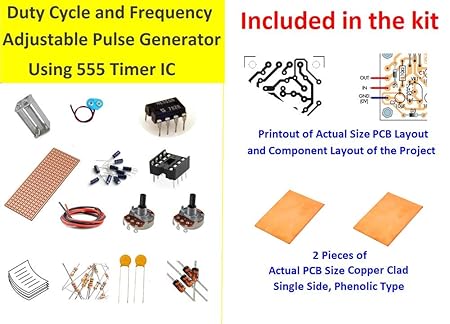 Inventions Project Kit - Pulse Generator Project with Adjustable Duty Cycle Using Timer IC 555 IPK-20