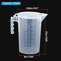 PATIKIL Graduated Beaker, 1000ml PP Plastic Liquid