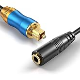 Tackston 192KHz DAC SPDIF Optical to 3.5mm AUX Speaker Audio Converter | Signal from TV Optical to AUX Speaker Only, Must Be Powered by Its USB Cable, TV Audio Output Format Must Set to PCM Stereo