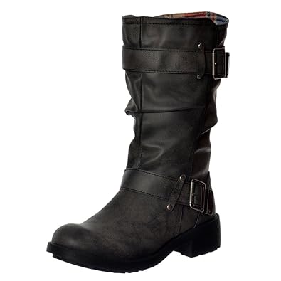 calf length biker boots ladies