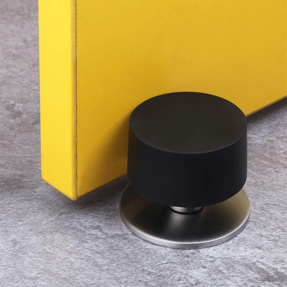PEAK-EU 2 Pcs Rubber Door Stop Adhesive Mounted Stainless Steel Door Stop Wall or Floor Mount Door Stopper with Screws and 3M Double-Sided - Image 4