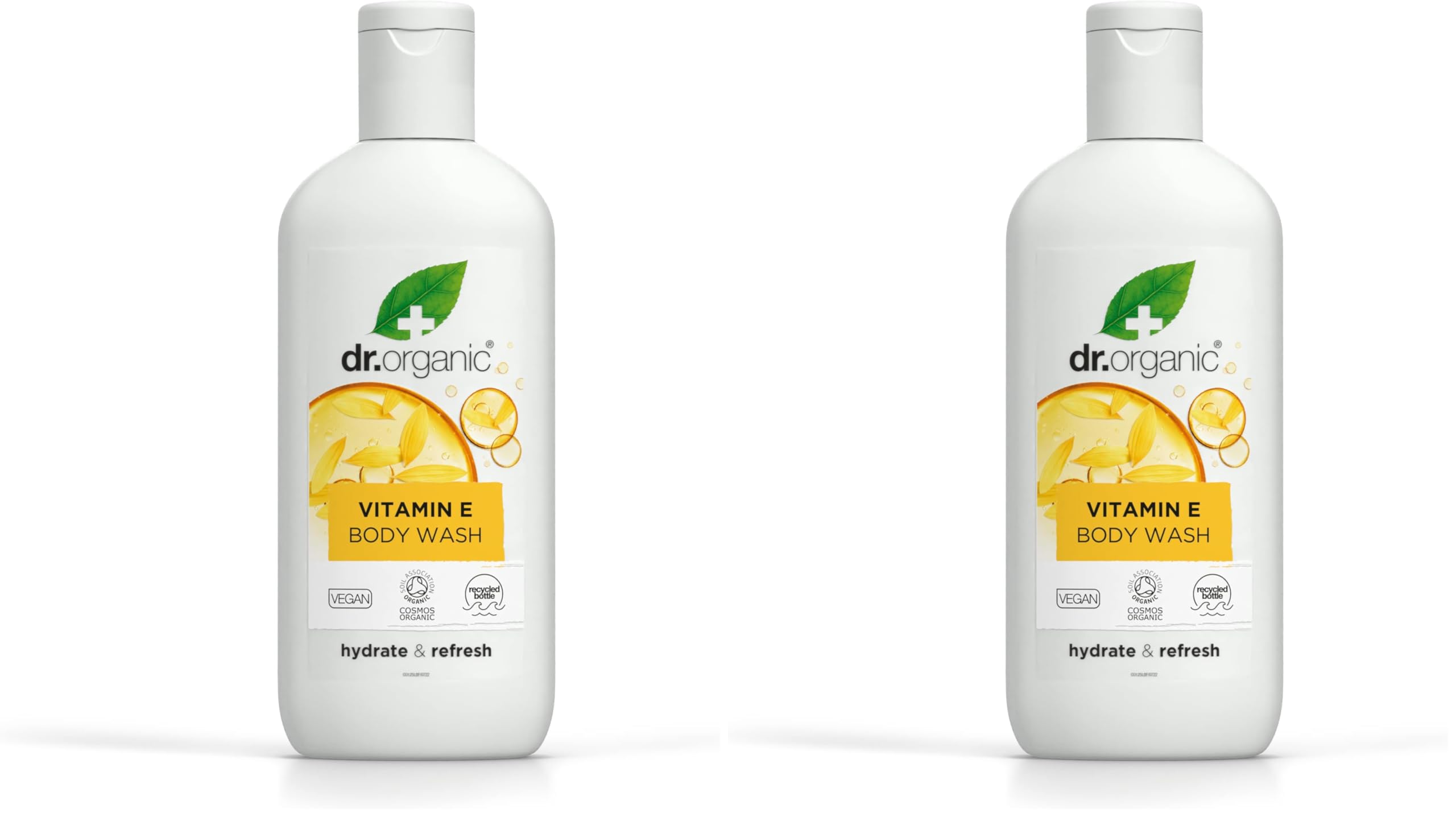 Dr Organic, Vitamin E Body Wash, Natural, Vegan, Cruelty Free, Paraben & SLS Free, Hydrating, 250ml (Pack of 2)