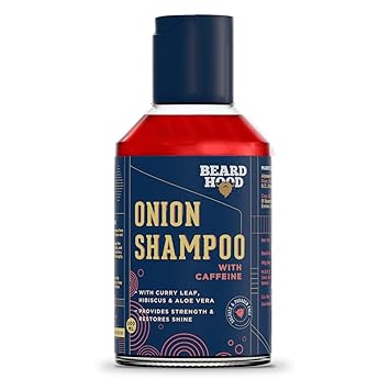 Beardhood Onion Shampoo With Caffeine For Hair Growth & Hairfall Control - Sulfate & Paraben Free, 200ml