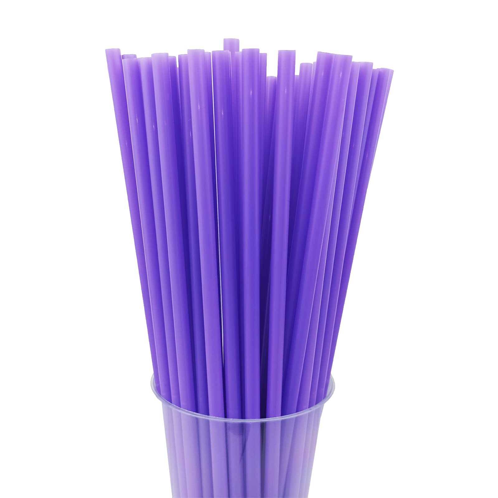 Photo 1 of 200PCS 10.2 Inches Disposable Decorative Purple Plastic Straws for Birthday Wedding Cocktail Party Supplies (0.23 * 10.2inch) (Purple)
