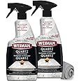 Weiman Quartz Countertop Cleaner and Polish - 24 Ounce (2 Pack) with Microfiber Towel Included - Clean and Shine Quartz Count