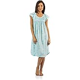Casual Nights Women's Smocked Lace Short Sleeve Nightgown