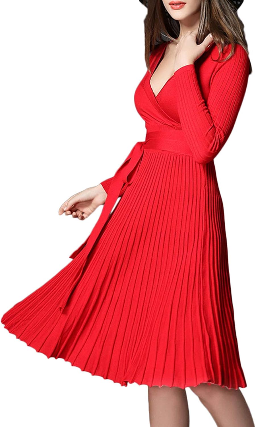 red sweater dress womens