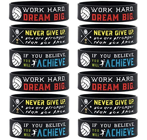 12-Pack-Volleyball-Wristbands-with-Motivational-Quotes-Wholesale-Bulk-Volleyball-Theme-Party-Favors-Volleyball-Gifts-for-Team-Unisex-for-Boys-Girls-Men-Women-Youth-Adults