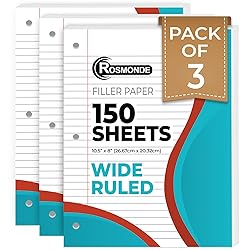 Rosmonde Loose Leaf Paper, 450 Sheets, 3 Pack, 56