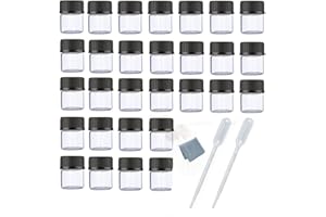 ELFENSTALL 100pcs 1ML 1/4 Dram Mini Clear Glass Essential Oils Vial Sample Bottles with Black Caps for Essential Oils DIY Per