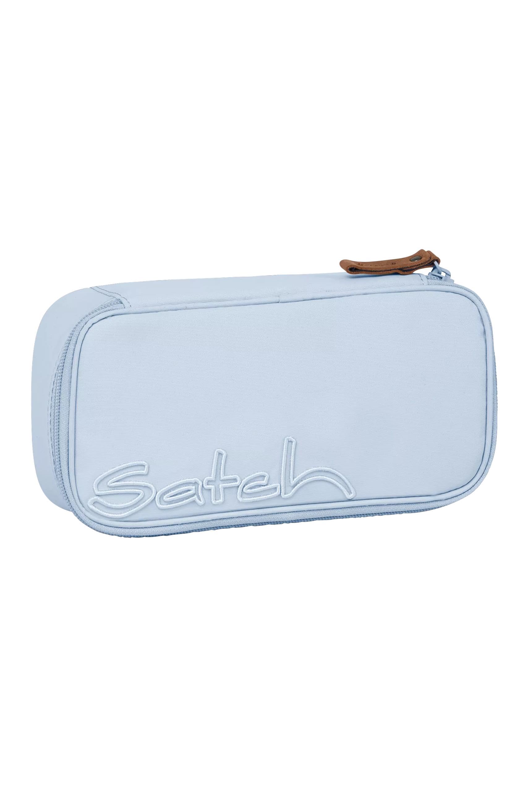 satch Extra Large Hard Pencil Case with Divider Zipped Compartment Triangle Time Window Nordic Ice Blue - Light Blue
