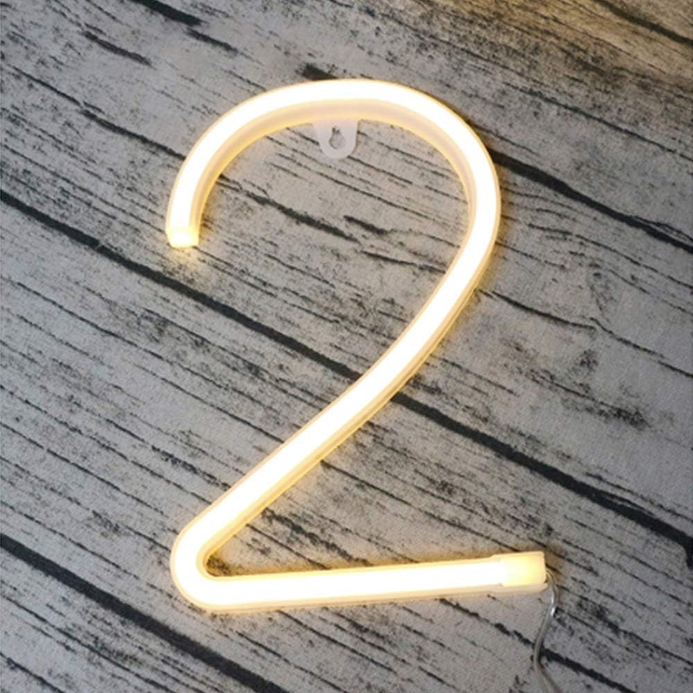 Light Up Numbers LED Neon Number Sign Wall Decorative Neon