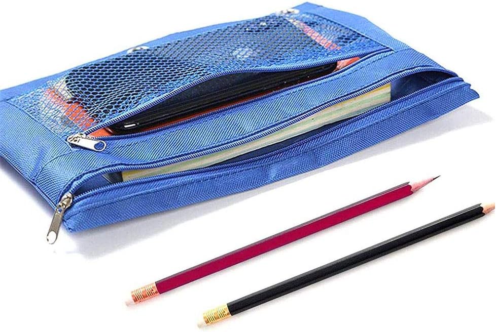 4 Pieces 3 Rings Binder Pencil Pouch, Zippered Binder Pencil Pouch