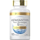 Carlyle Astaxanthin 12mg | 120 Softgels | Supplement from Microalgae | with Coconut Oil | Non-GMO & Gluten Free