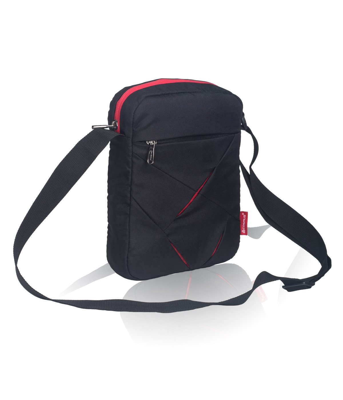 cosmus women's sling & cross-body bag (40051099007,black & red)