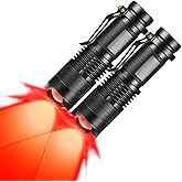 RaySoar 2 Pack Red Light Flashlights - Night Vision Flashlight for Astronomy, Night Observation and Outdoor Activities (2 PCS