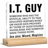 IT Guy Office Desk Decor, Appreciation Birthday Gifts for Tech Nerds Techies