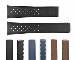 Ewatchparts 20-22mm Leather Watch Band Strap With