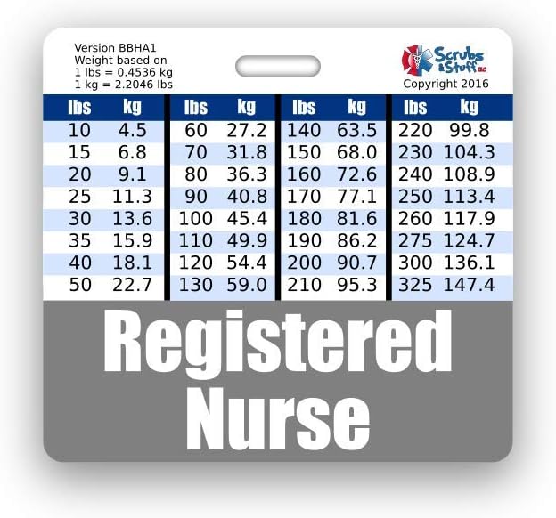 Registered Nurse Badge Buddy Horizontal w/Height & Weight