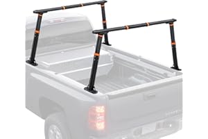 CIRONBOW Universal Truck Ladder Rack, Aluminum Ladder Rack for Pickup,Adjustable Length&Hight, Truck Bed Rack 2 Bar Set for Kayak, Surfboard, Lumber, Ladder(1000LBS Capacity