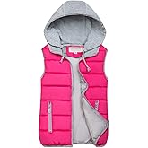 Gihuo Women's Puffer Vest Zip Up Quilted Padded Winter Hooded Vest Warm Jacket Outerwear Vest
