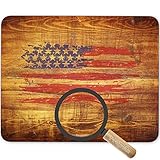 Retro USA Flag on Vintage Wood Texture Background