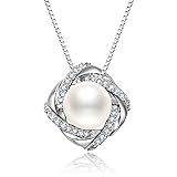 J.Vénus Joyeria Mujer, Collar de Plata de ley con Diamante para Mujer, Con una C