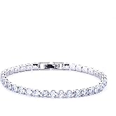WINDALY Tennis Bracelet with Zirconia Stones, 18K Gold-Plated Adjustable Chain – Women's Jewelry for Weddings, Parties & Gifts (Watch-Style Foldover Clasp)