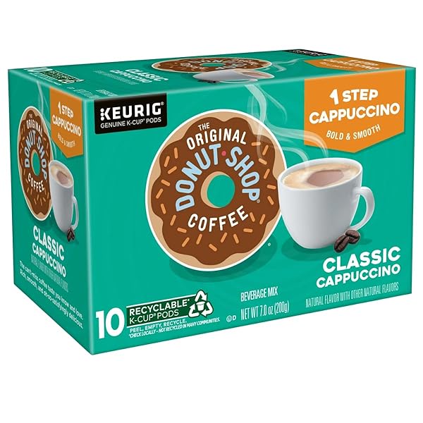 THE ORIGINAL DONUT SHOP ONE-STEP CLASSIC CAPPUCCINO, KEURIG SINGLE-SERVE K-CUP PODS, 10 COUNT
