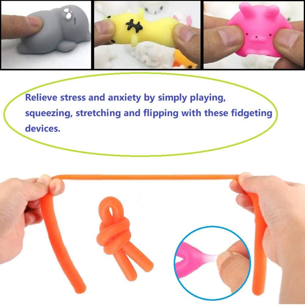 Sensory Fidget Toys 27 Pack Party Favors Set, Bundle Stress Relief Anti-Anxiety for Kids and Adults, with Flippy Chain, Stress Ball, for Easter Basket Stuffers Gifts Treasure Box Prizes for Classroom: Toys & Games