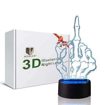 Azalco 3d Illusion Middle Finger Thumbs Up Night Light Lamp With 7 Color Change Touch Base Power By Batteries Kids Room Decor Lighting Teenage Girl Birthday Xmas Christmas Gift Amazon Com