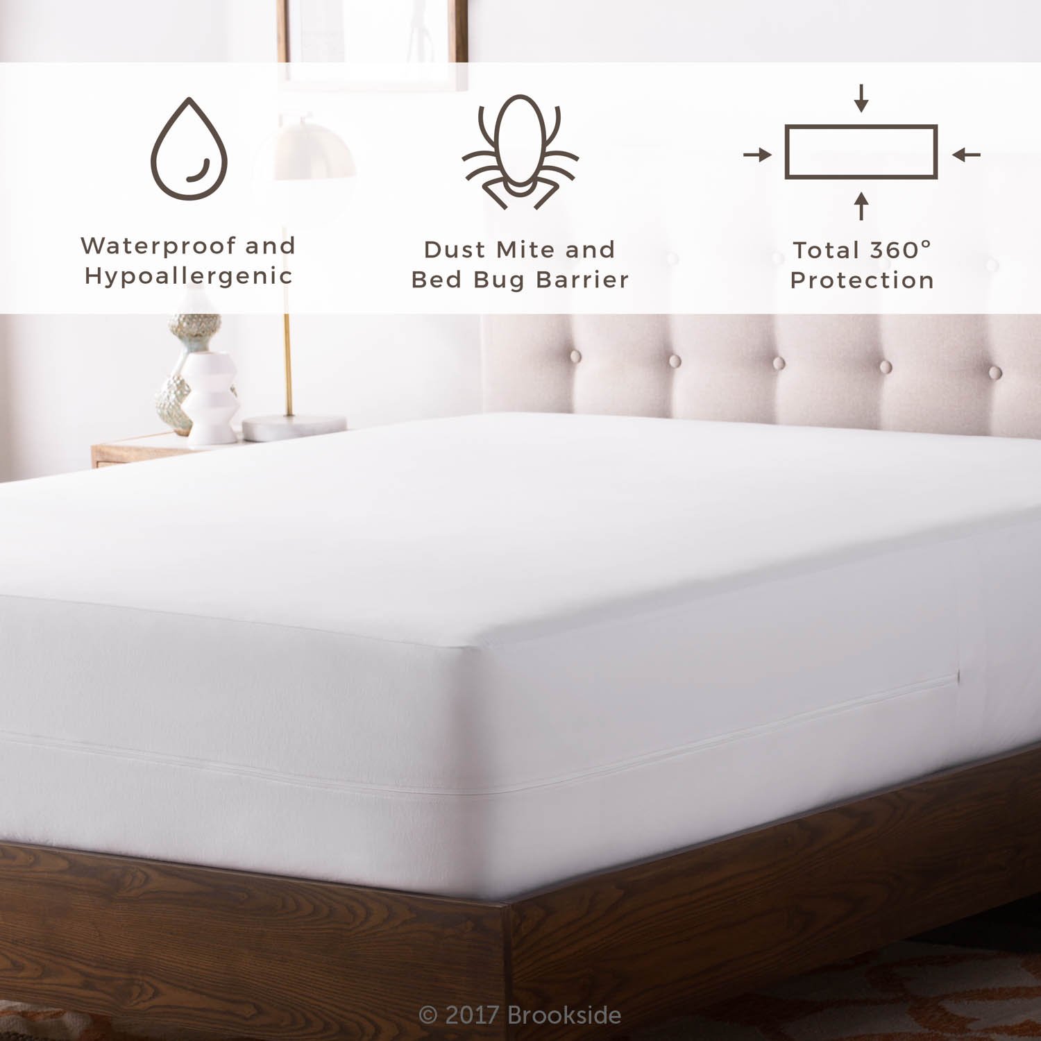 Brookside Tencel Jersey Encasement Mattress Protector Repels Liquids