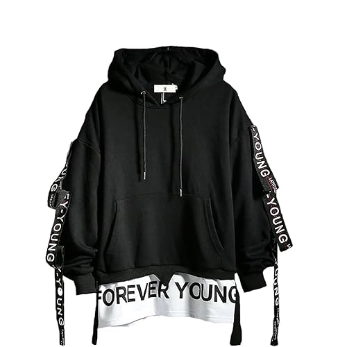 DUDHUH Mens Hoodie Fashion Pullover Letter Print Tracksuit