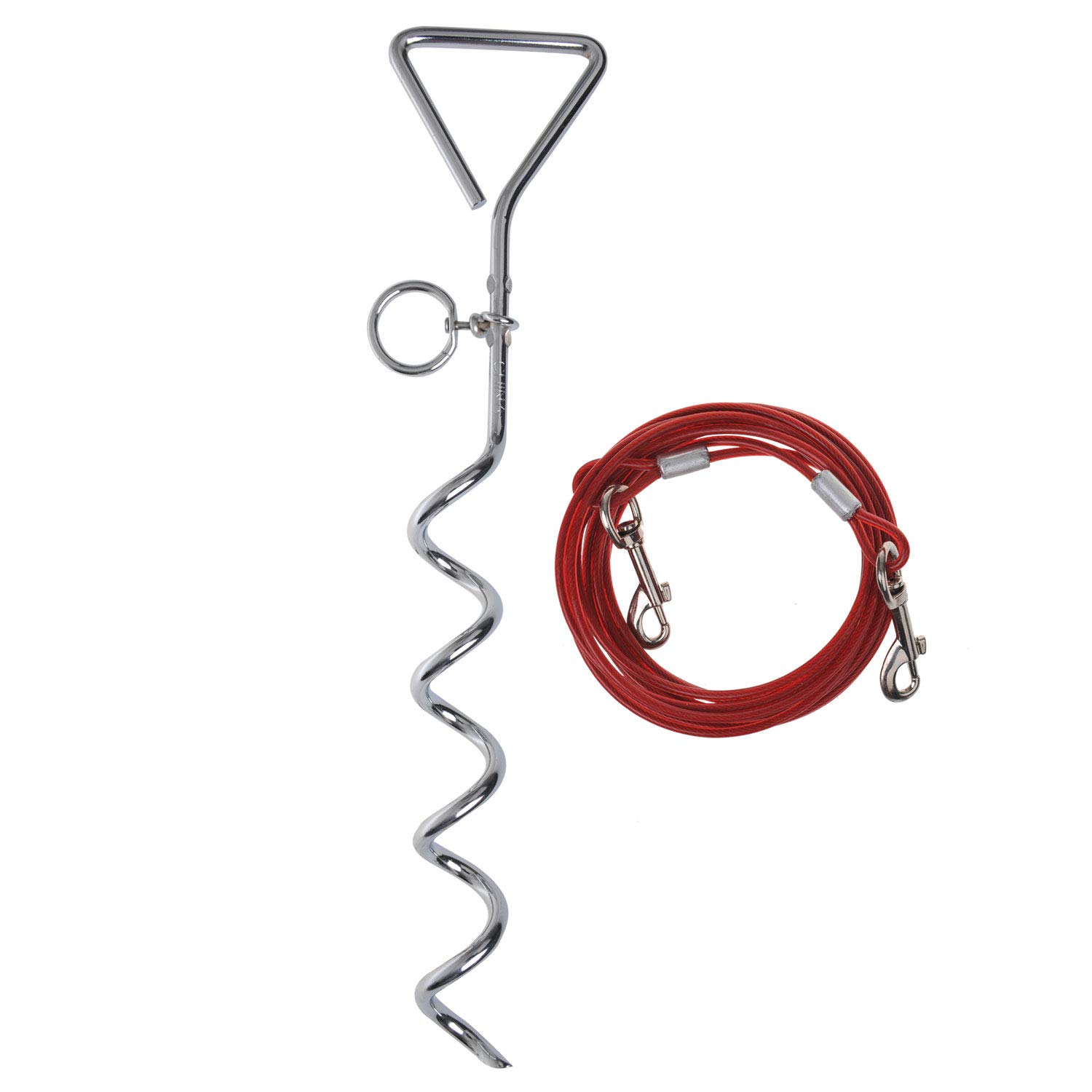 cartrend Caravan 10195 Dog Tying Stake/Coil/Ground Anchor/Anchor for Outdoor Leash for Camping