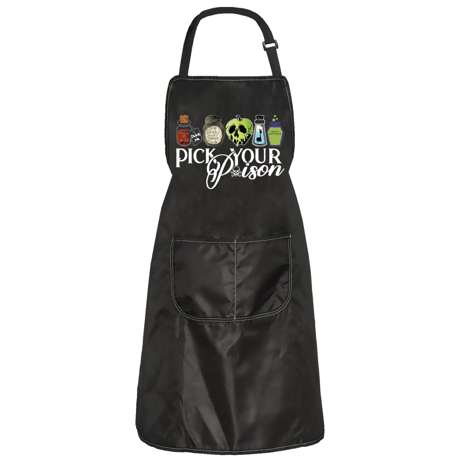 Evil Queen Cooking Apron Pick Your Poison Apron For Cook Baker Chef Halloween Party Gift (Poison apron)