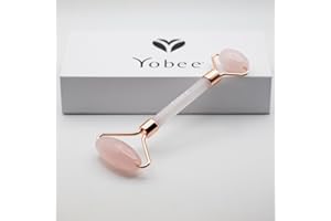 Yobee Face Roller Massager, Rose Quartz, Gua Sha Anti Aging Wrinkles Puffiness Acupressure Facial Skin Care Gift for Women