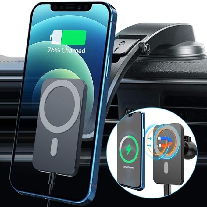Blsyetec 15W Chargeur sans Fil Voiture Uniquement Compatible avec iPhone 12/12 Mini/12 Pro/12
