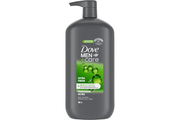 Dove Men+Care Refreshing Extra Fresh Body and Face Wash with 24-Hour Nourishing Micromoisture Technology Body Wash for Men, 9