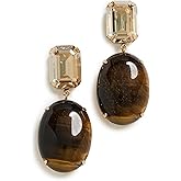Jennifer Behr Women's Xiomara Earrings, Tigers Eye, Brown, Gold, One Size