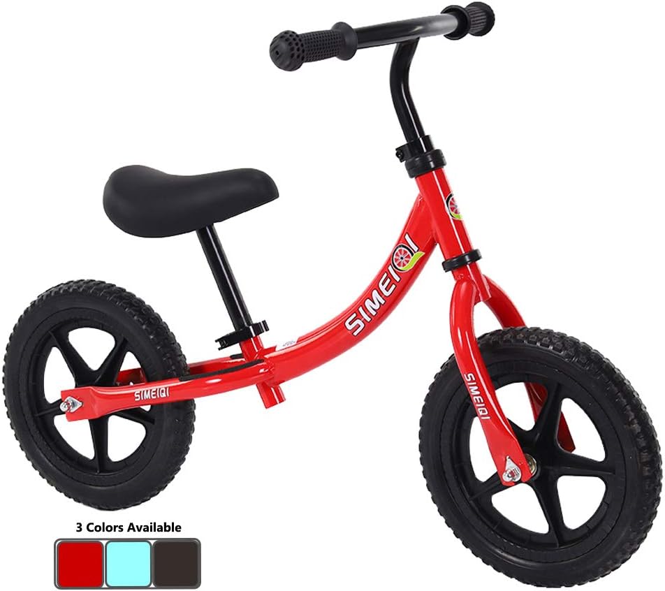 12“ Sports Balance Bike for Boys Girls 2 3 4 5 6 Years Old No Pedal Lightweight Walking Balance Training Sports Bicycle for Kids Toddlers (Red): Sports & Outdoors