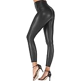 Tulucky Stretchy High Waisted Tights Faux Leather Leggings Pants for Women Regular - Plus Size