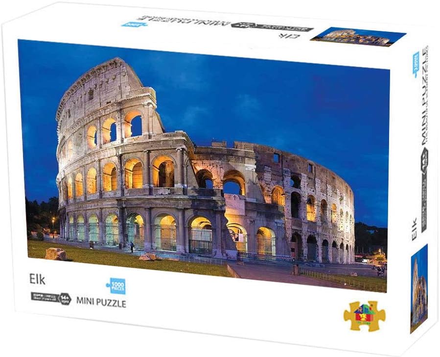 Mousmile Educational Toys Roman Colosseum Jigsaw Puzzles 1000 Piece for Adult Kids,Wooden Puzzles,Simple DIY Art Wall Decoration,World Geography and Building,Culture (The Roman Colosseum)