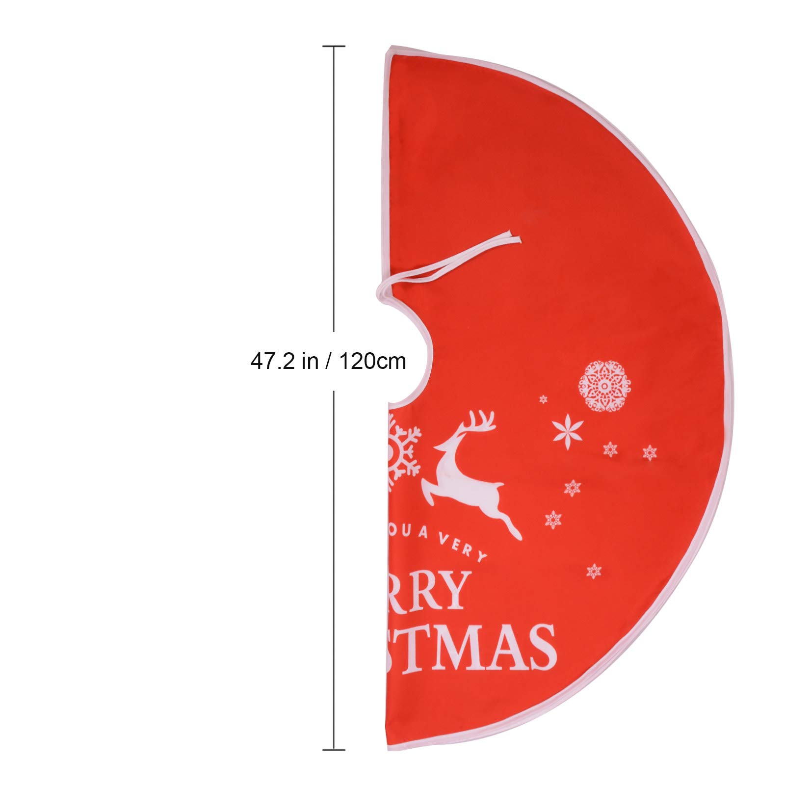 Voilamart Christmas Tree Skirt 47 Inch, Christmas Tree Decoration 2019 Upgrade Version with Reindeer Snowflakes and Snowman Christmas Tree Base Cover for Xmas & Party Holiday Home Decorations